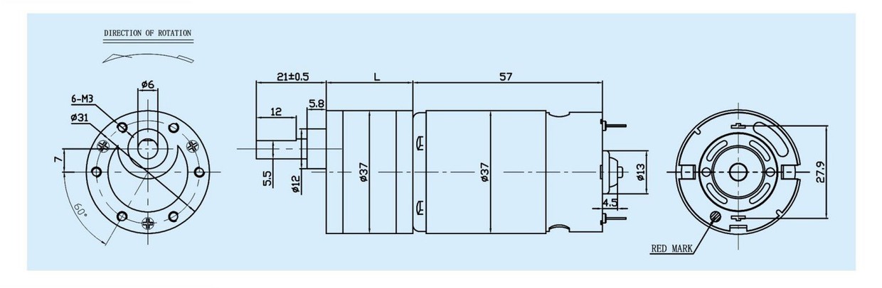GB37-555SH Gear Motor Design GB37-555SH Gear Motor Design